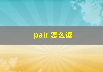 pair 怎么读